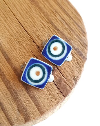 Klipsy Bolesławiec, biżuteria z talerzy