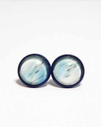 Kolczyki sztyfty - Jasno niebieskie - granatowe