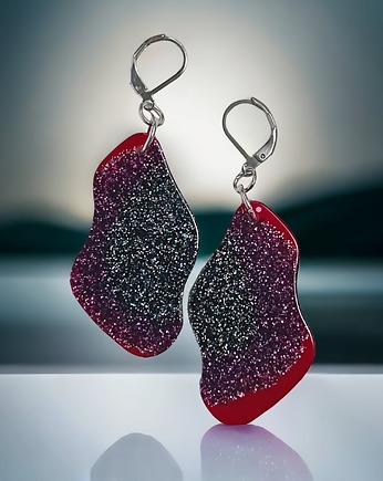 UNIKATOWE  kolczyki z żywicy : kolekcja QUEEN OF THE NIGHT