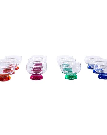 Komplet pucharków do deserów, włoski design, lata 70, produkcja: Włochy, Przetwory design