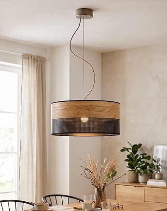 Czarna lampa wisząca na lince z regulacją HAJFA DUAL fi - 40 cm, LYSNE