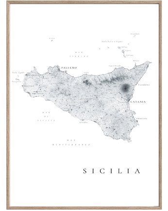 SYCYLIA Włochy plakat mapa, maps by P