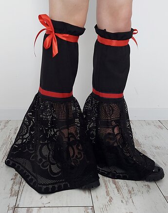 Nogawki dekoracyjne czarne z koronką, vestirse!