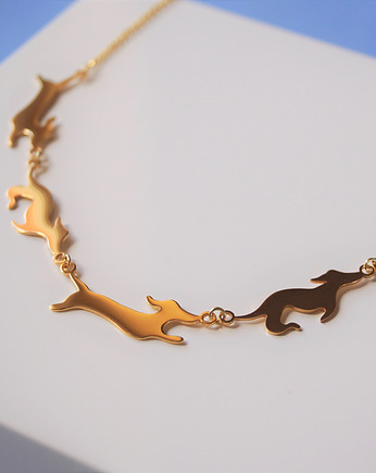 Naszyjnik "Jamniki w galopie", Lenn Jewellery