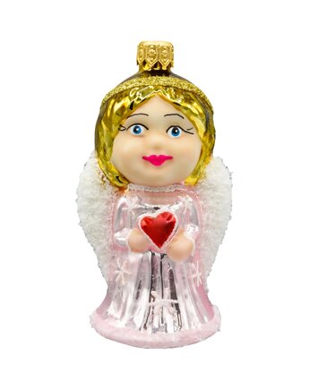 Bombka choinkowa: Anioł z sercem: różowy, Syn Bombkarza