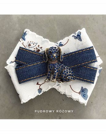 Brosza z kolekcji Jeans  z Pieskiem z kryształków, Pudrowy Różowy