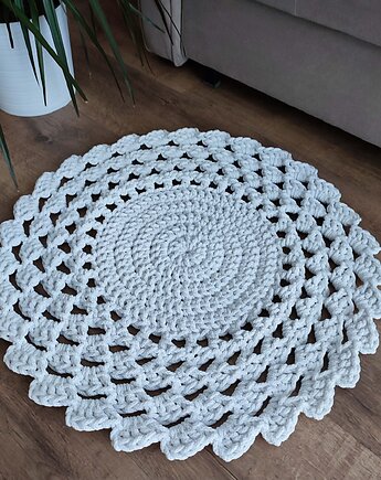 Dywan szydełkowy okrągły ze sznurka bawełnianego 60cm, MISZ MASZ Dorota Tyszko