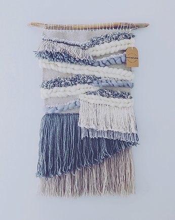 Makatka  Makrama Szare Niebo, wool and stick