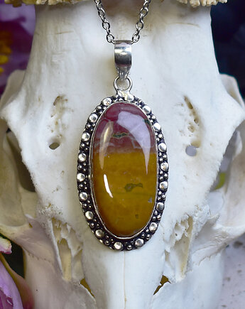 Miedziany posrebrzany wisiorek z czerwonym heliotropem, Spirit Of Copper