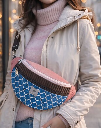 Kolorowa Nerka XL z weluru i sztruksu Tanger, sabi tatka