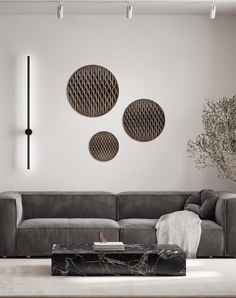 Zestaw paneli ściennych Reflection - lity dąb, navdesign