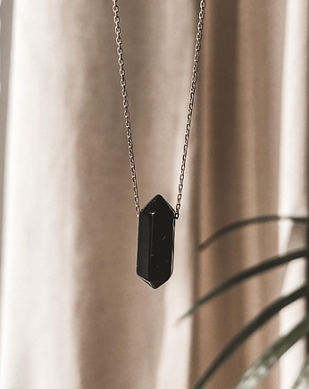 Naszyjnik Crystal czarny Onyks grot sopel kryształ, Tiny Stone