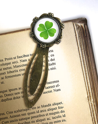 Zakładka do książki - Koniczynka - klips, brąz, yenoo