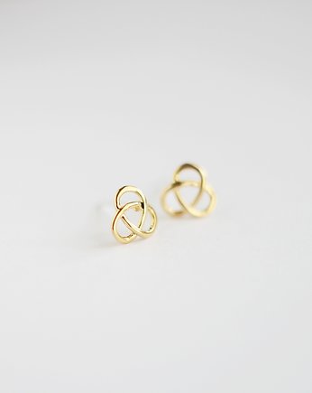 Kolczyki złote 16k Gold Plated Pretzel Shaped Studs, Le Boho Bleu