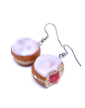 Kolczyki słodkie pączki tłusty czwartek FIMO, NATAJKA