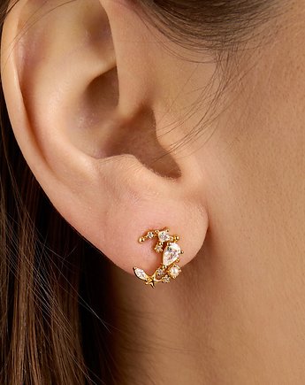 Złote kolczyki "Moonlight" z cyrkoniami - srebro 925 pozłacane, Coccola JEWELLERY