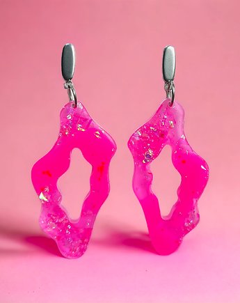 BARBIE : UNIKATOWE kolczyki z żywicy III, kaktusia