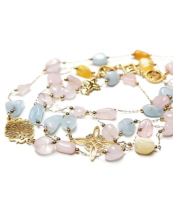 Sautoir /morganit/ - naszyjnik, KiKa pracownia