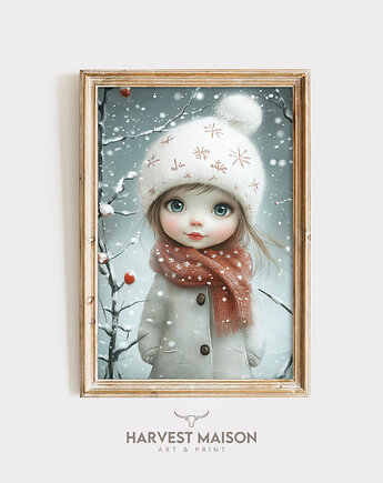 Plakat Świąteczny Dziewczynka 03, Harvest Maison