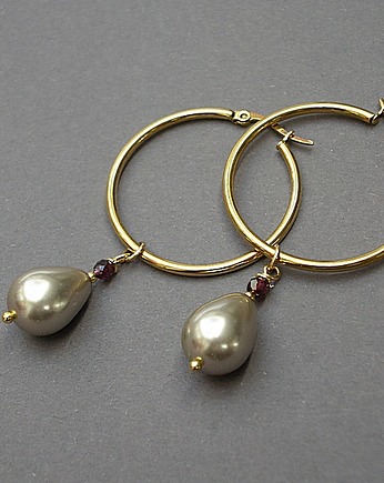 Kolczyki pozłacane Pearls /beige/ perły vol. 4, KiKa pracownia