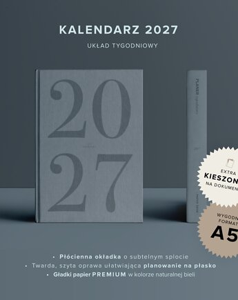 PRZEDSPRZEDAŻ Kalendarz 2027 - minimalistyczny planer tygodniowy PaperDesk B, PaperDesk
