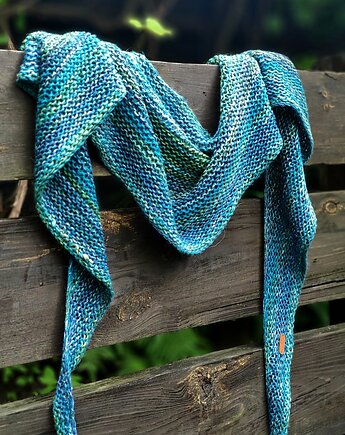 Krople wody / chustka rogal, agat handmade