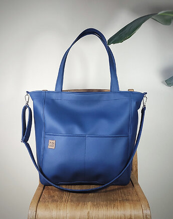 Lazy bag Pocket  torba granatowa  ekoskóra oversize, hairoo