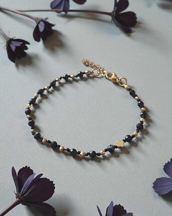 Bransoletka Velina z kamieni naturalnych  czarny turmalin i hematyt, INSI