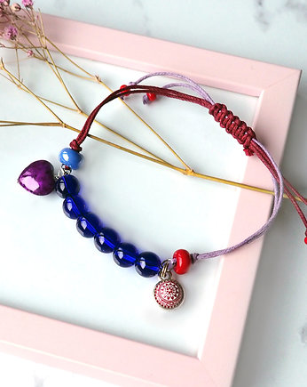 RED&VIOLET - INTERESUJĄCA BRANSOLETKA z zawieszkami, silvella