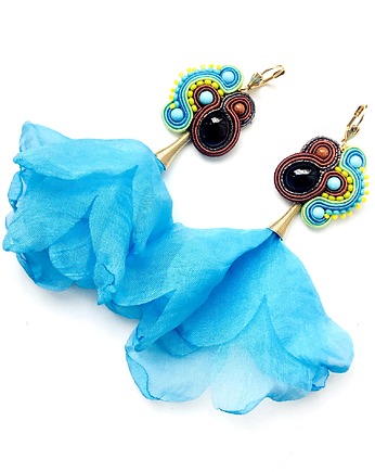 Sutaszowe kolczyki  AMBER blue, Sylwia Żak