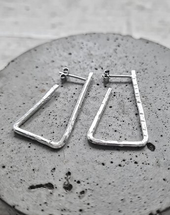 Kolczyki TRIADA srebro sztyfty fakturowane, COCONUT