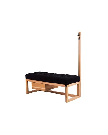 Ławka Szafka Pufa Pikowane Siedzisko Czarny Wieszak LPP-13, EMRA WOOD DESIGN