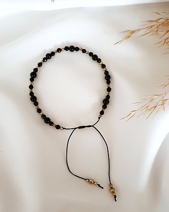 Czarna bransoletka z onyksem, LEI handmade 