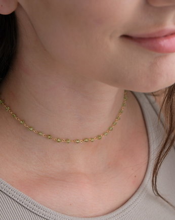 Choker peridot srebro 925 pozłacane, Coccola JEWELLERY