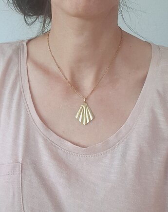 Naszyjnik ORIGAMI mały, łańcuszek, mosiądz surowy, modesign