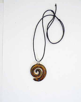 Spirala brązowy wisior muśnięty złotym słońcem, galeria nuit