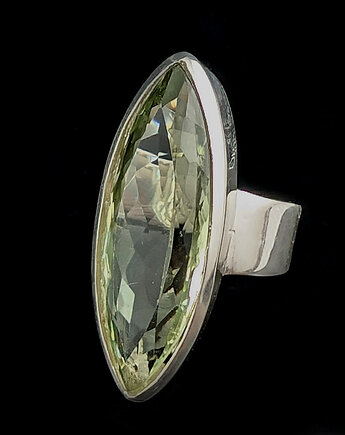 Pierścionek barokowa markiza- zielony ametyst, Pracownia Neores