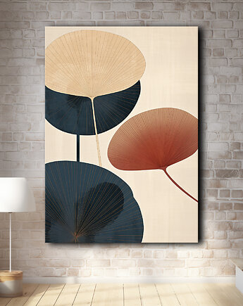 Tropikalne liście - Plakat - Loft, Minimalizm, Black Sapphire Art