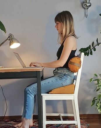 Poduszka na krzesło WellB Jesienny Żółty, WELLB Mindful Relaxation