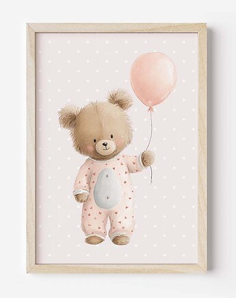 Plakat Na Ścianę Dla Dziewczynki Różowe misie nr. 9, Dekoracjan