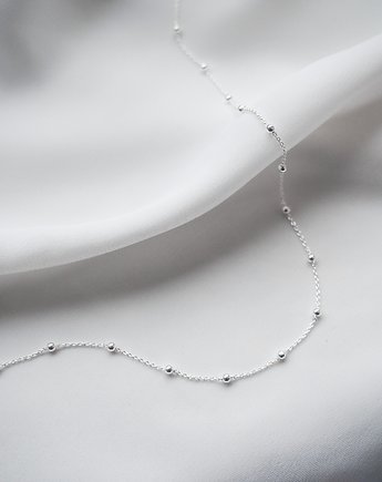 Łańcuszek minimalistyczny z kuleczkami srebrny BUBBLE, NW STORE