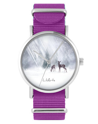 Zegarek - Sarenki - amarant, nylonowy, yenoo