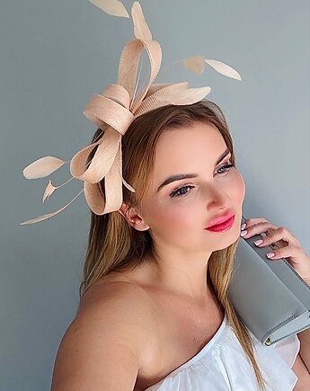 Fascynator ślubny LA VIE - ciepły BEŻ /oraz inne kolory, Monika Saxton luxurious millinery