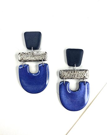 AZTEK kolorowe wiszące kolczyki na sztyfcie, Clayee