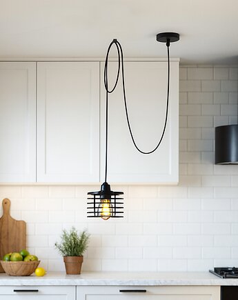 Czarna lampa wisząca pająk z regulacją długości przewodu GALO LOFT L1, lampy loftowe LYSNE LOFT