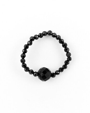 Pierścionek z naturalnych Spineli z oczkiem czarny Turmalin, Kulka Bransoletki