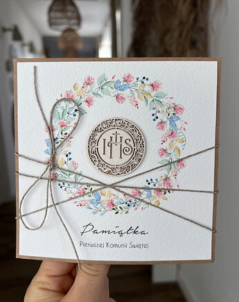 Wyjątkowa kartka na komunię, pamiątka komunii - prezent, sorte
