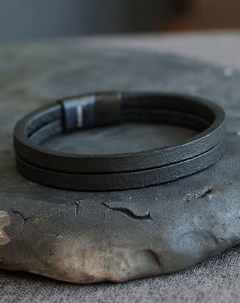 Klasyczna bransoletka skórzana męska, Argento akcesoria