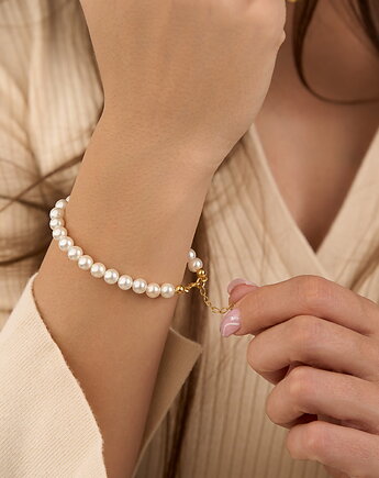 Bransoletka perły- srebro 925 pozłacane, Coccola JEWELLERY