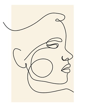 Plakat abstrakcyjny twarz kobiety w stylu line art, madebyKADO